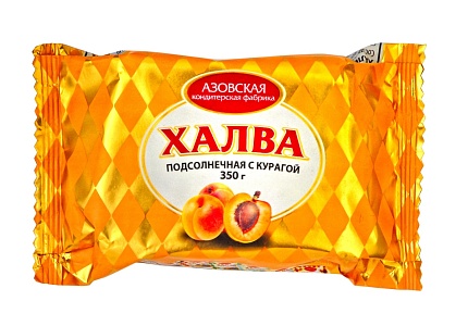 Халва Азовская кондитерская фабрика подсолнечная с курагой 350г