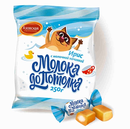 Конфеты Азовская кондитерская фабрика Ирис Молока до потолка 250 г