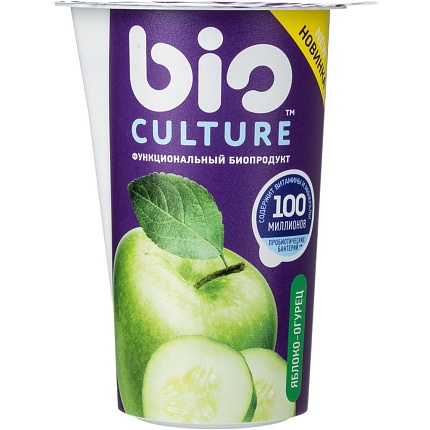 Йогурт питьевой Bio culture яблоко-огурец 100мл