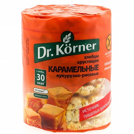 Хлебцы кукурузно-рисовые с карамелью 90 г 