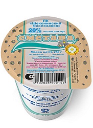 Сметана Шекснинский маслозавод 20% 200г