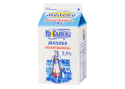 Молоко Вологжанка 2,5% 0,5кг