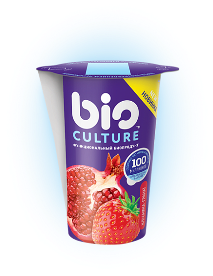 Йогурт питьевой Bio culture клубника-гранат 100мл