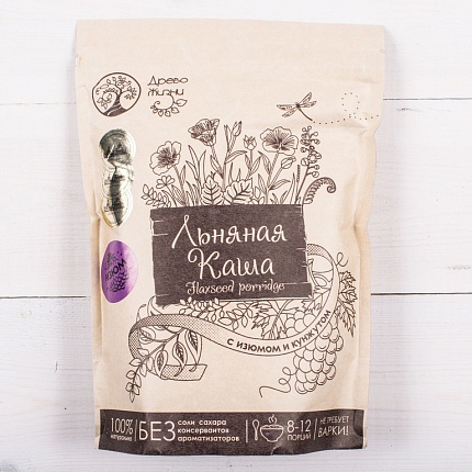 Льняная каша Древо Жизни с изюмом и кунжутом 400г