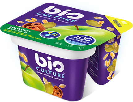 Йогурт Bio culture с яблоком и корицей 130г