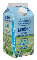 Молоко Шекснинский маслозавод 2,5% 1,5кг
